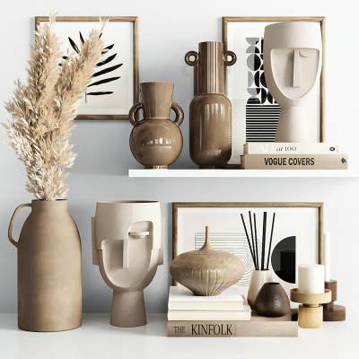 侘寂书籍花瓶饰品摆件